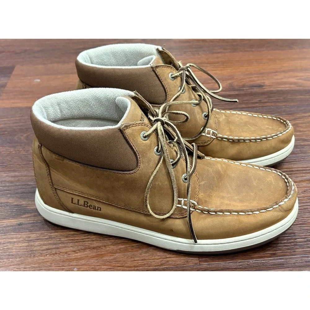 LL Bean Signature Boots Mens Size 12 M Brown Leather Chukka Style 290551